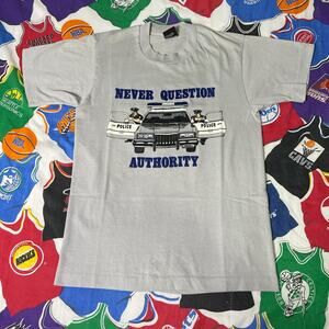 Vintage 90s Cops Police Never Question Authority Mens Sz M Medium T-Shirt